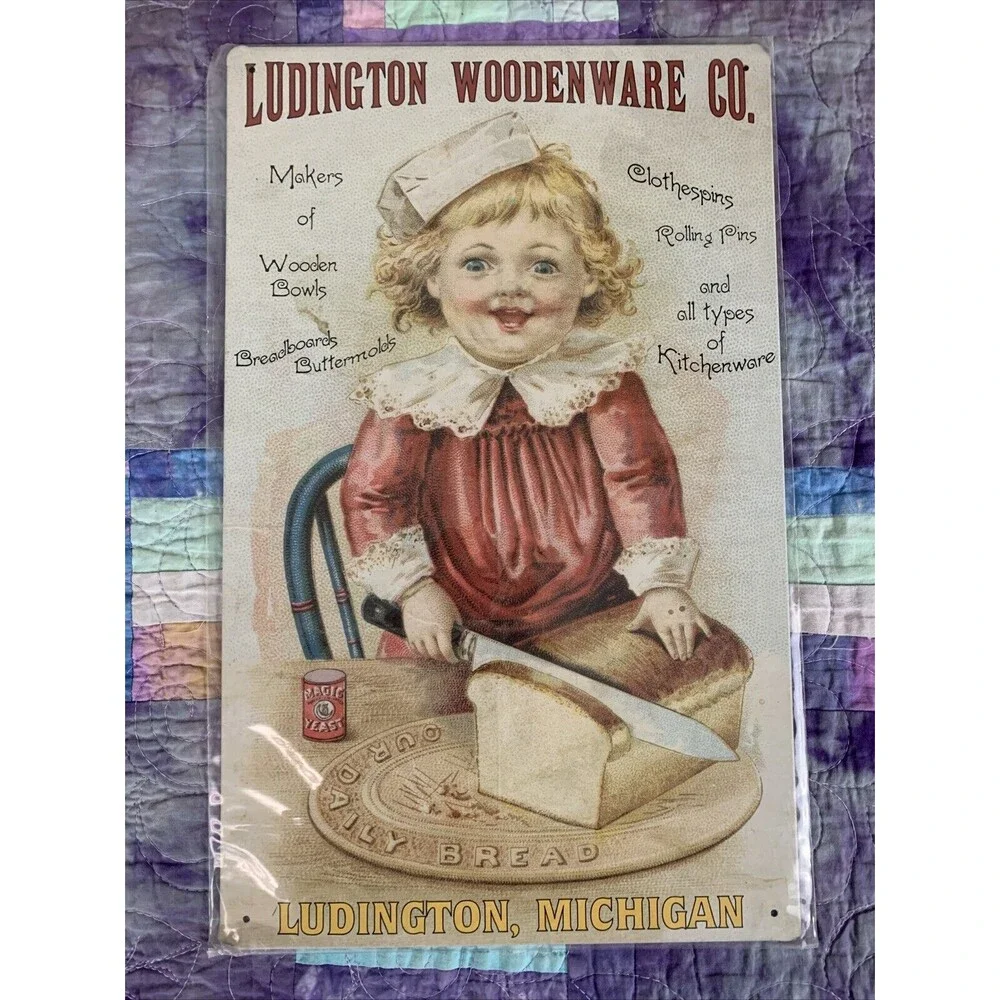 Ludington Woodenware Co. Ohio Wholesale 16x10 Rustic Retro Metal Sign Home Decor